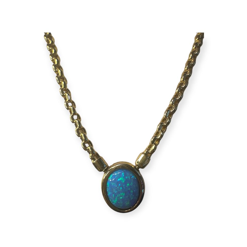 Işıltılı Mavi Taşlı Kolye