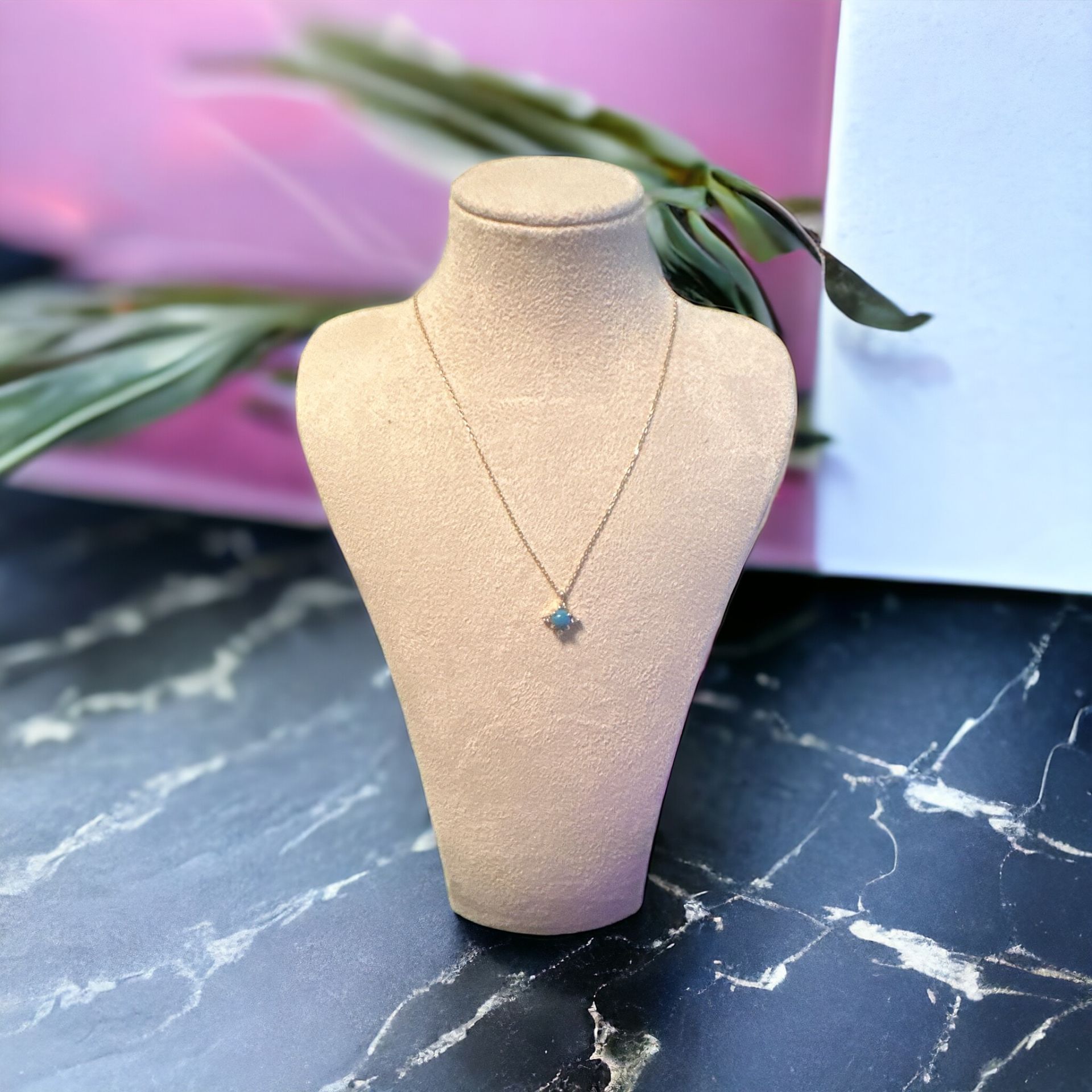 Mavi Toplu İnce Kolye